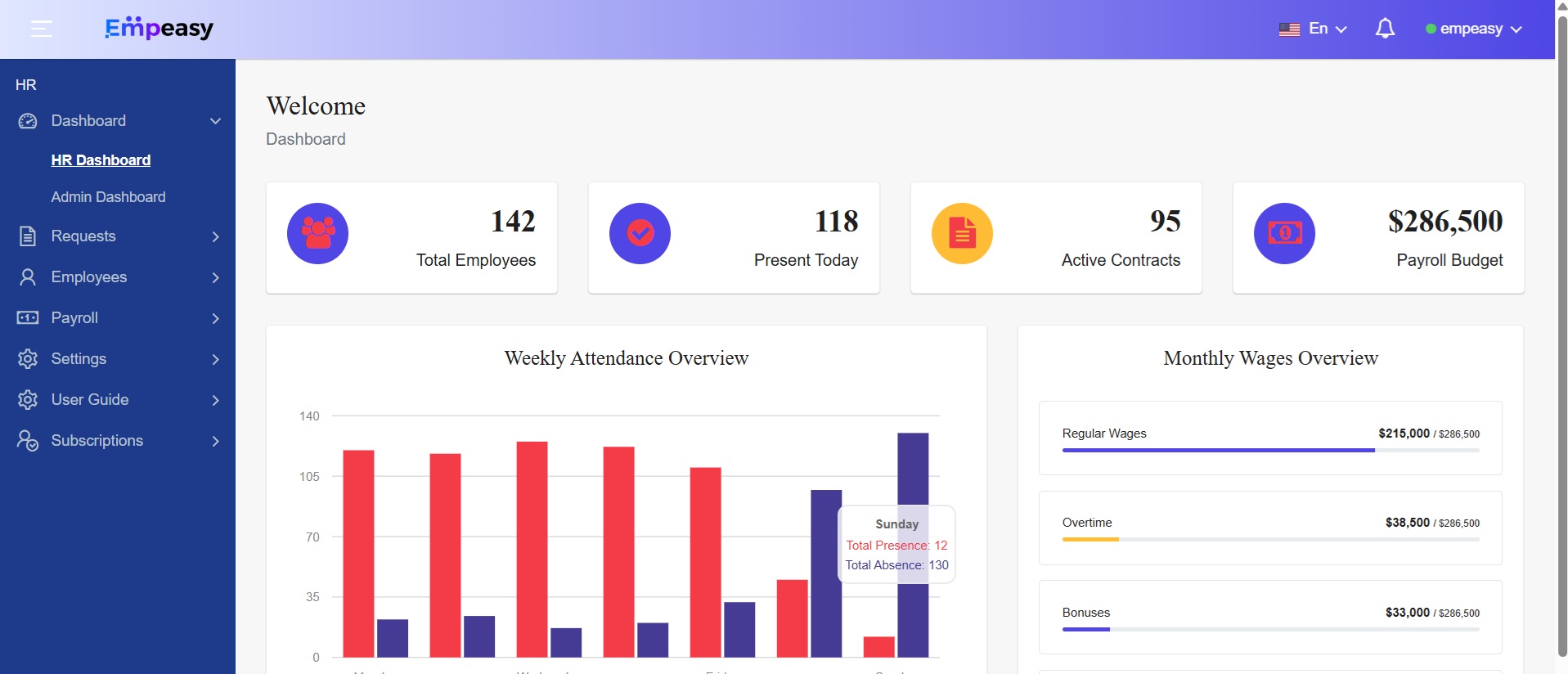 Empeasy Desktop Dashboard